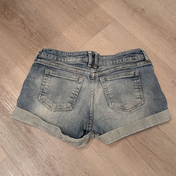 Vintage Y2K Charlotte Russe Denim Shorties Size 2 Blue Jean Micro Shorts - Picture 2 of 6